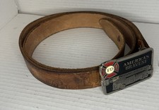 Kat Kuszak 1983 Vintage Brown Leather Belt Shows History Of Firefighters