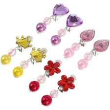  4 Pairs Girl Clip-on Earring Earrings for Children Jewelry Toddlers