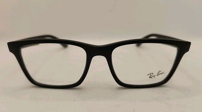 NEW Ray-Ban RB7025 2077 Matte Black Frames Grey Tip Eyeglasses 55-17-145