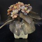 Vintage Chinese Carved Stone Leaves/Flowers Jade & Carnelian Bonsai Tree Jadeite — photo 4