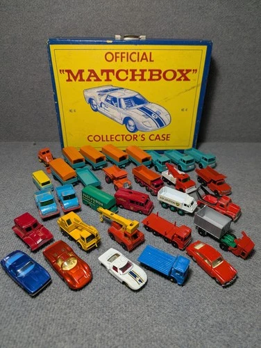 Huge Lot 1966 Lesney Matchbox Collector Case and 1960s Cars and Trucks Vintage