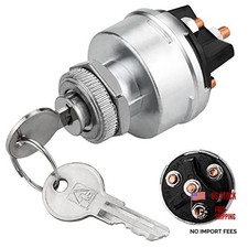Ignition Switch with Key, 4 Position Universal Key Ignition Switch 12v for