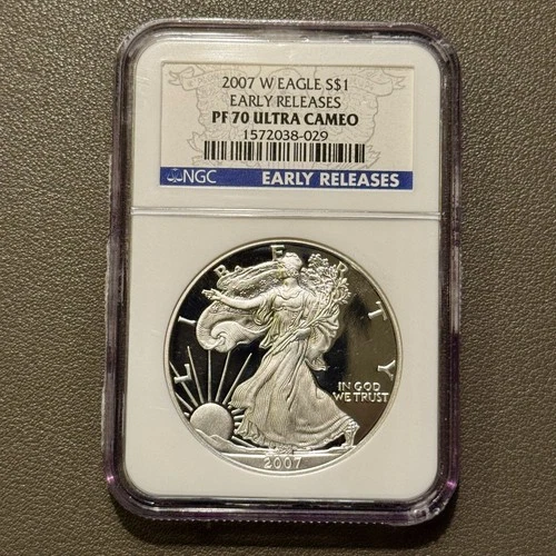 2007 America Eagle West Point Proof 99.9% 1 ozt Silver Coin NGC PR70 UCAM