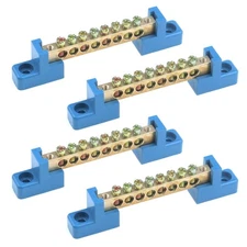 Quluxe Terminal Bus Bar Terminal Block Brass Wire Screw Terminal, 8 Positions...