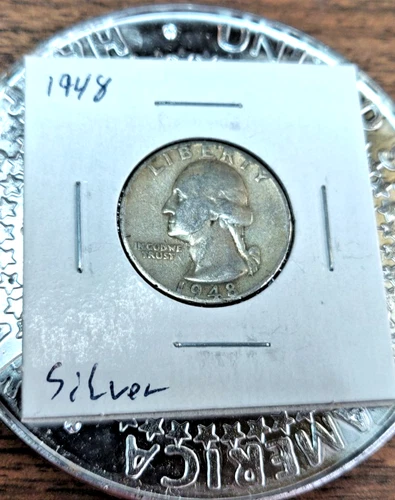 1948-P 25C Washington Quarter Very Good Date...... Ready to Fly to Your Place!