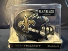 DREW BREES Signed NEW ORLEANS SAINTS Flat Black Mini Helmet Beckett + Brees COA