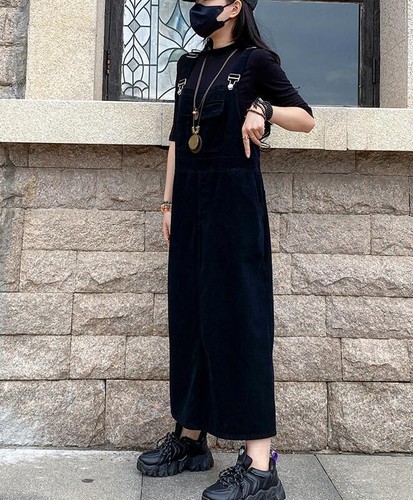 New Women's Suspender Dress Solid Jumpsuit Corduroy Bib Overalls Baggy Rompers - Picture 13 of 22