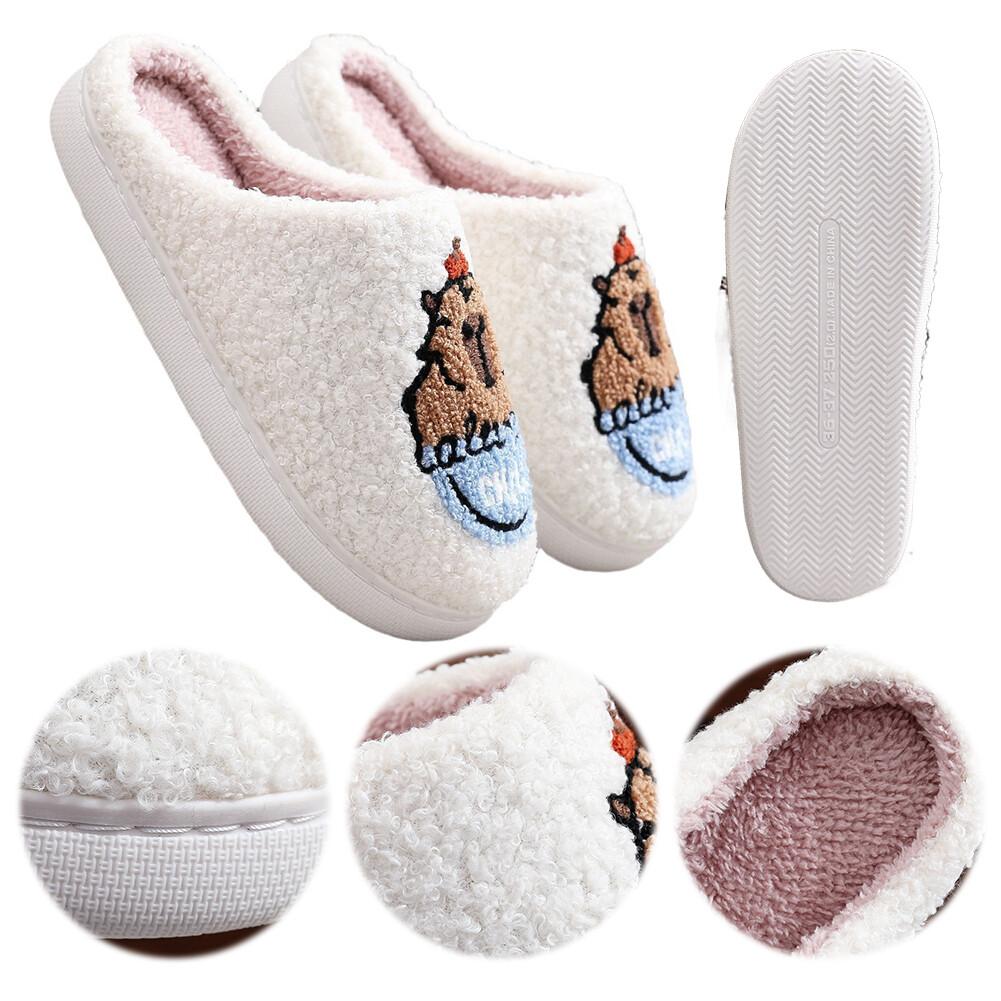 APL Capybara Pantofole Peluche Piatte Termiche Carine per Esterno Interno Camera da Letto
