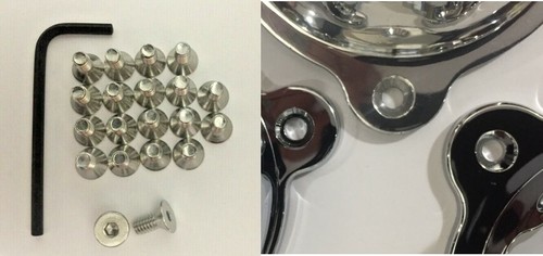 20 SS Center Cap Cone Seat Screws for American Racing 5 Ear Torq Thrust Indy US