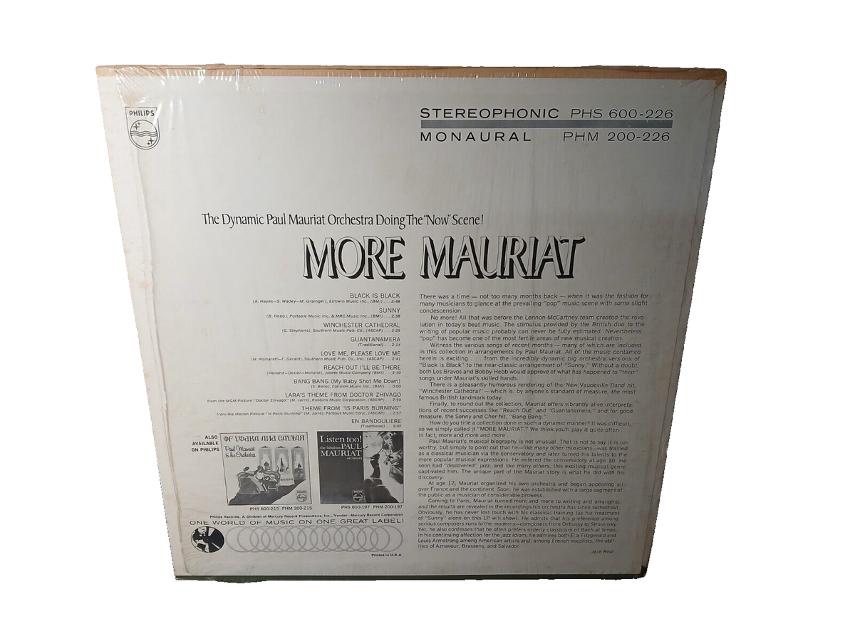 クラシック Paul Mauriat Paul Mauriat More Mauriat Vinyl LP PHS-600-226 | eBay