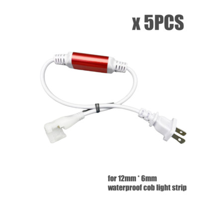 5pcs/package AC110V US Plug Power Cord for 12mm*6mm Waterproof COB Light Strip