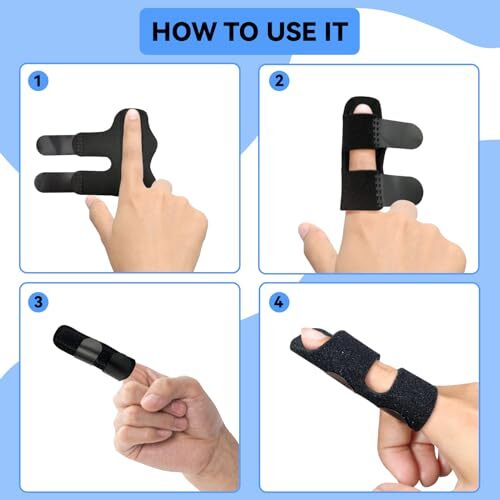 Finger Splint, Universal Trigger Finger Brace for Broken/Arthritis Pain Black - Picture 7 of 8