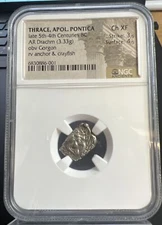 Thrace, Apol. Pontica Late 5th-4th Centuries BC AR Drachm CH XF NGC