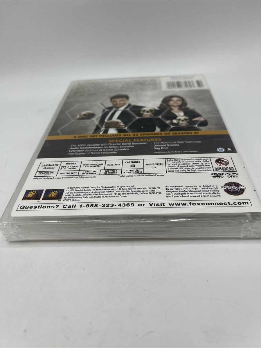Bones The Complete Fifth Season DVD's Sealed Widescreen