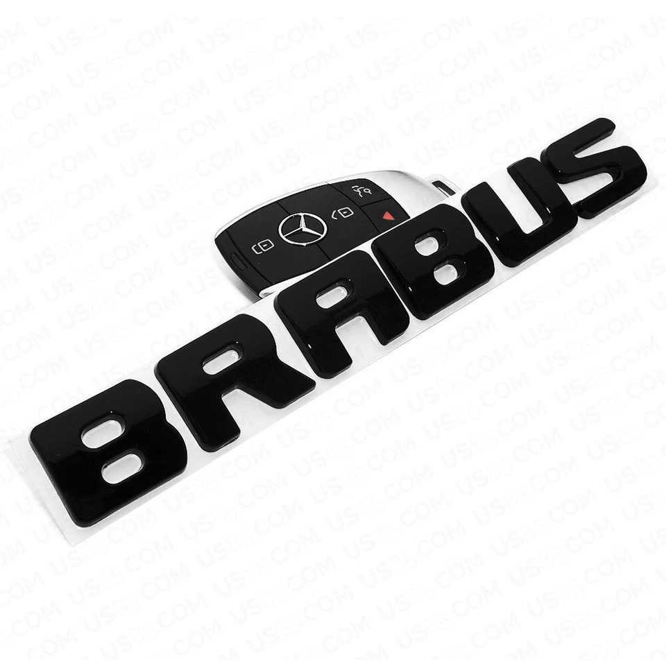 Brabus Emblem 3D Trunk Logo Nameplate Badge Letter Mercedes AMG - Gloss Black - Imagem 4 de 4