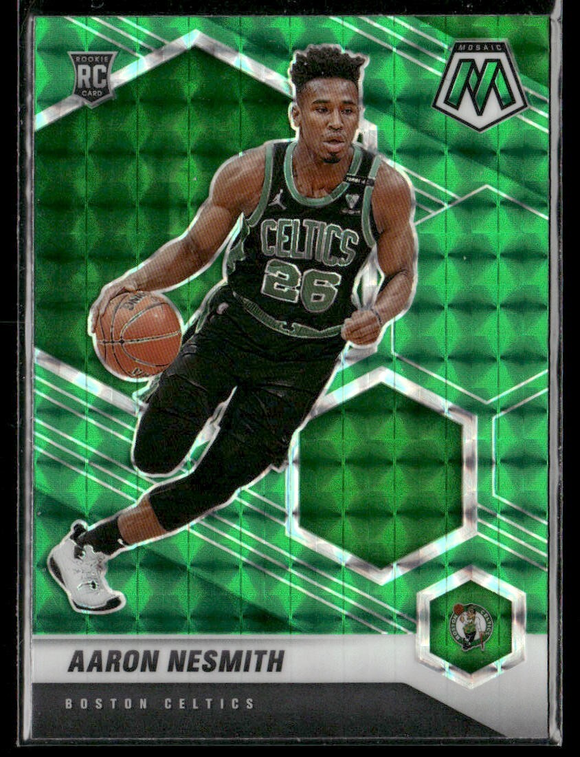 2020-21 Panini Mosaic Green Prizm Aaron Nesmith #227 RC Boston Celtics