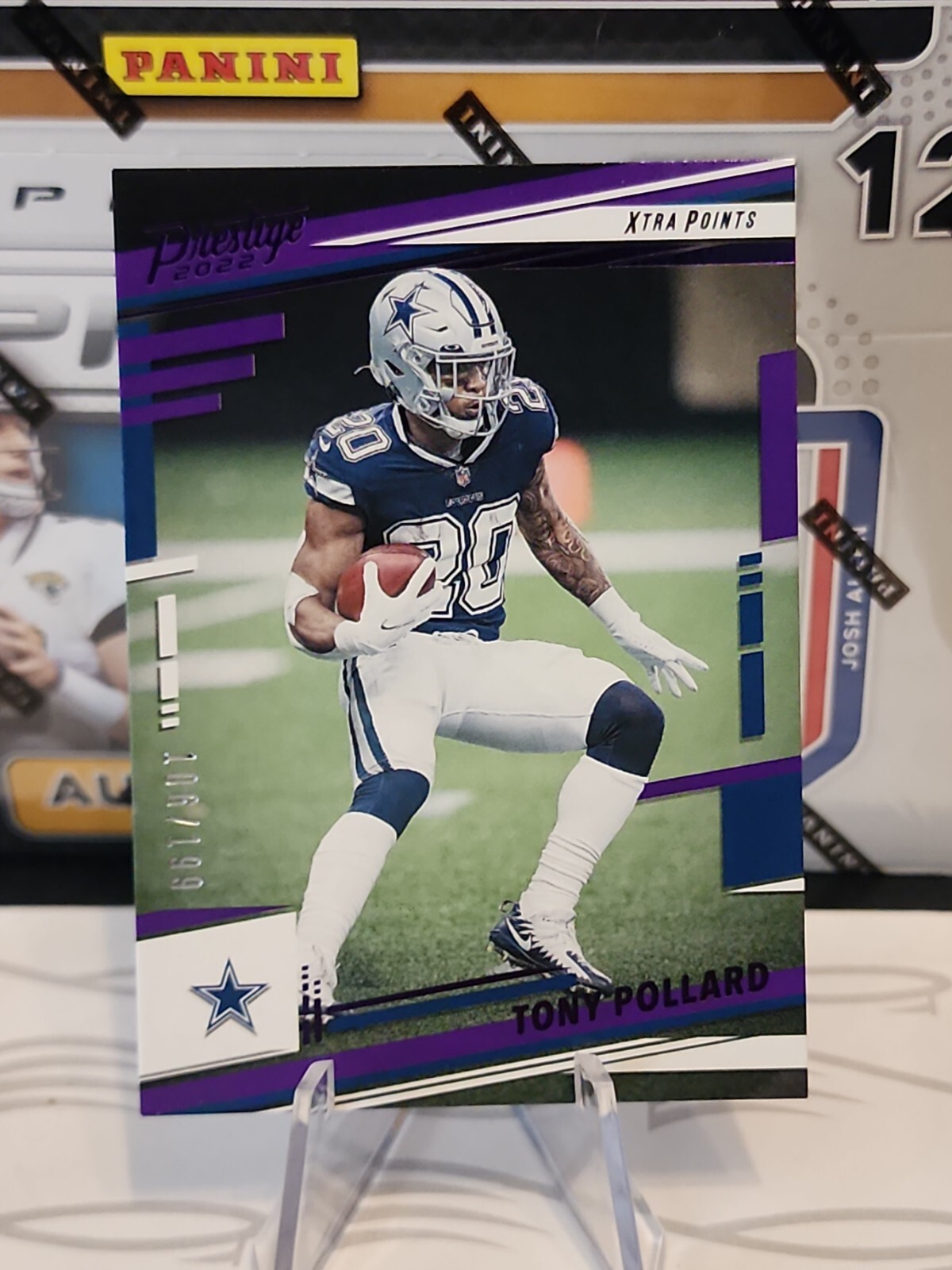 2022 Panini Prestige Tony Pollard Xtra Points Purple Premium Parallel /199 #78