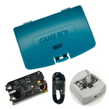 Game Boy Color GBC USB-C Battery 1500 mAh 3.7 V w/ TEAL Battery Cover
