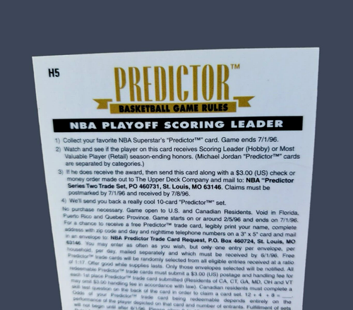MICHAEL JORDAN 1995 Upper Deck Predictor Redemption H3 H4 & H5 Lot Of 4 W/Case - Picture 14 of 19
