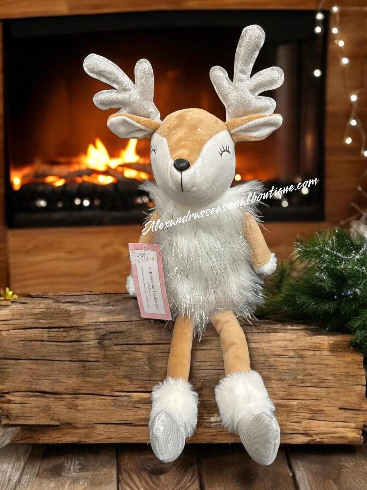 Cupcake & Cashmir Plush Reindeer Deer Shelf Sitter 19“ Christmas Woodland Decor-image