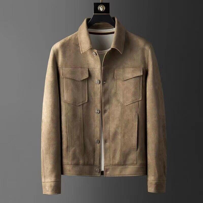 Men's Leisure Formal Loose Buttons Trucker Tops Casual Classic Retro Jacket Coat