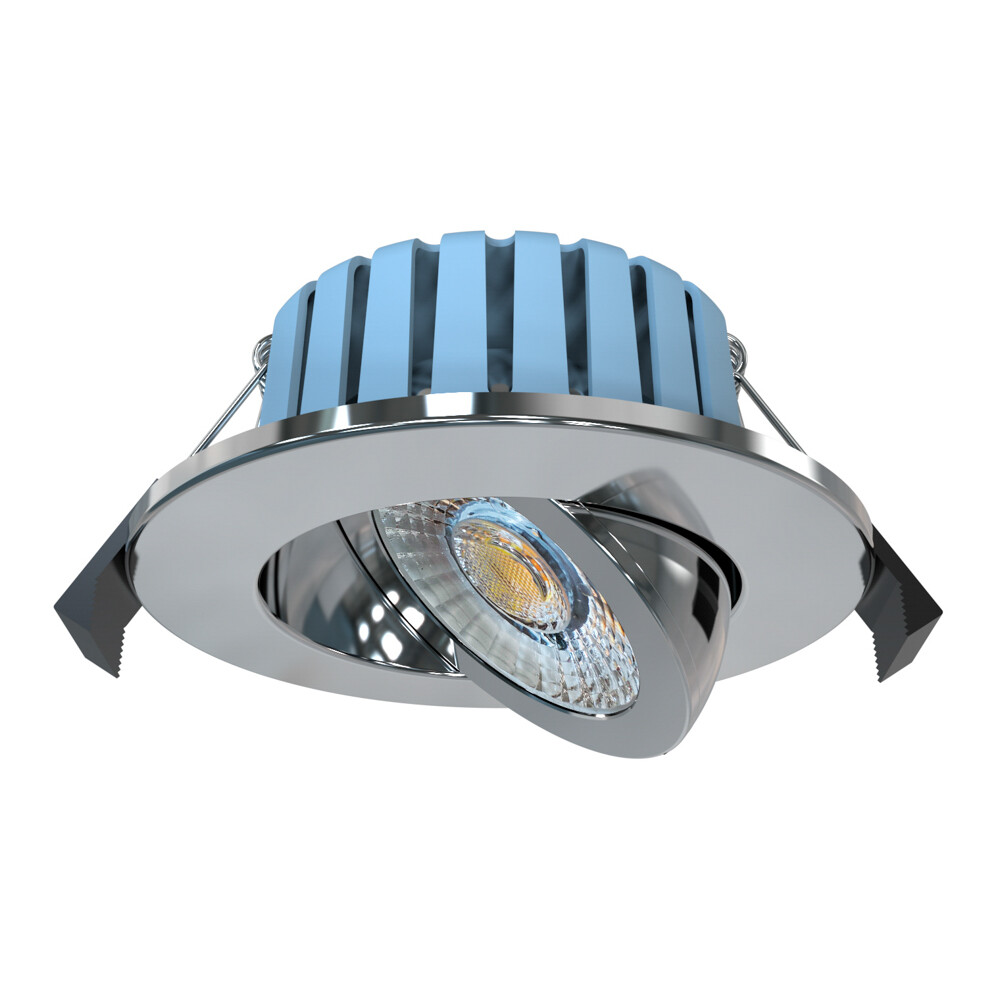 Litecraft Lydia Recessed Downlight 7W LED Bathroom Tiltable Spotlight - Chrome