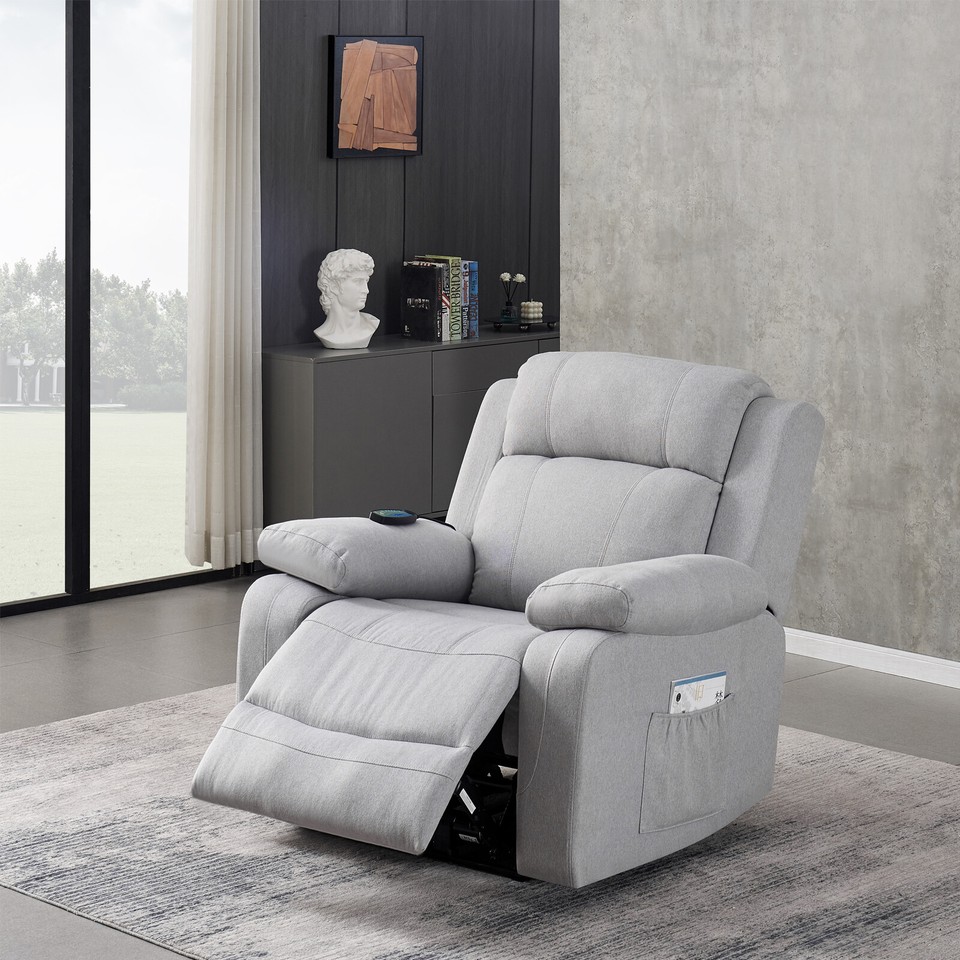Electric Recliner Armchair 8 Point Heated Vibration Massage Sofa Arm