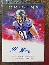 2018 Panini Origins Hayden Hurst Rookie On Card Auto Bookend #99/99 Bengals 