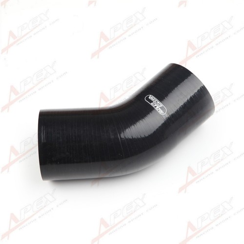 US STOCK 4 capas 3" pulgadas ID 45 grados turbo negro manguera de silicona acoplador tubo tubo - Imagen 7 de 9