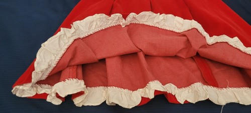 Sylvia Whyte Girls Velvet Dress Size 4 Red w/ White Trim Short Sleeve Collard - Picture 5 of 20