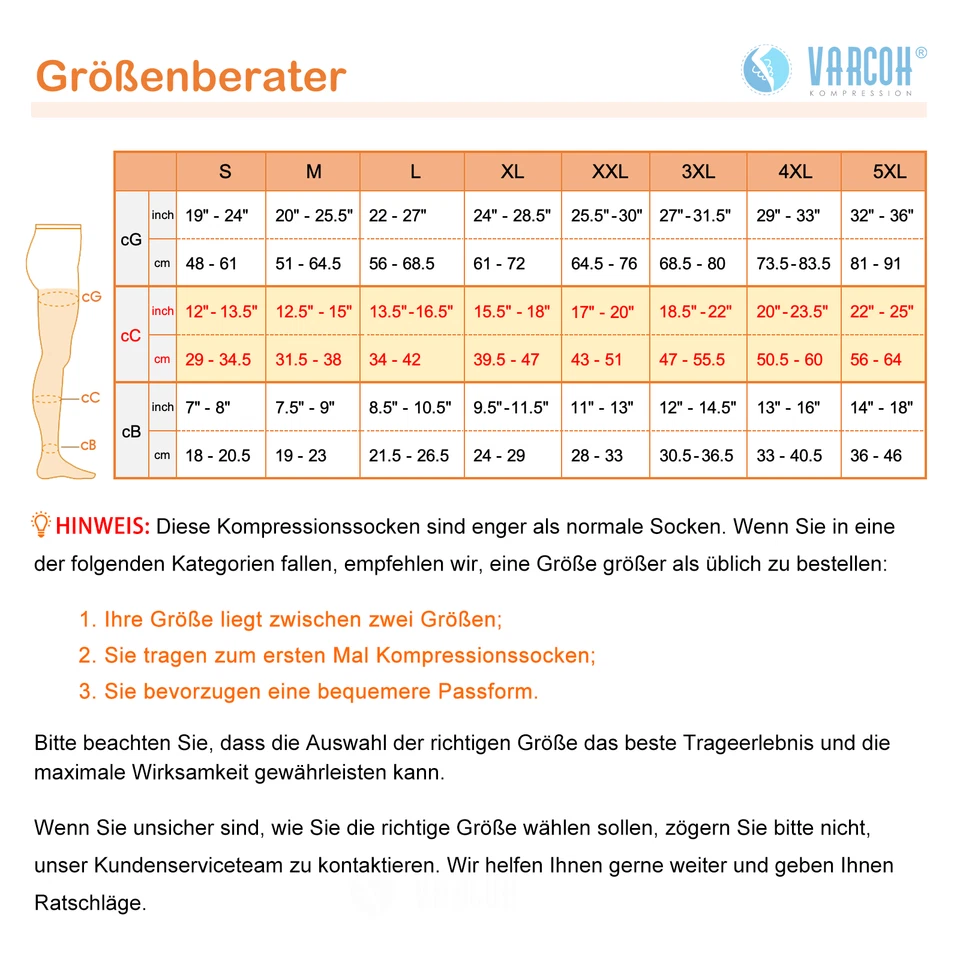 Medizinische Abgestufte Kompressionsstrümpfe Klasse 2 CCL 2 für Damen und Herren - Bild 2 von 4