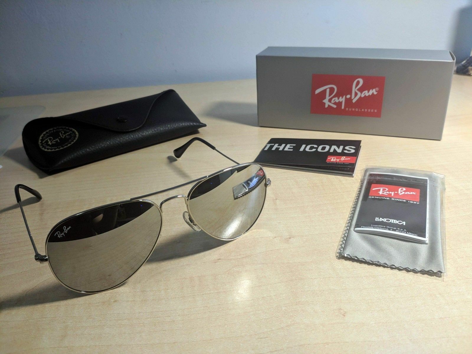 ray ban argento