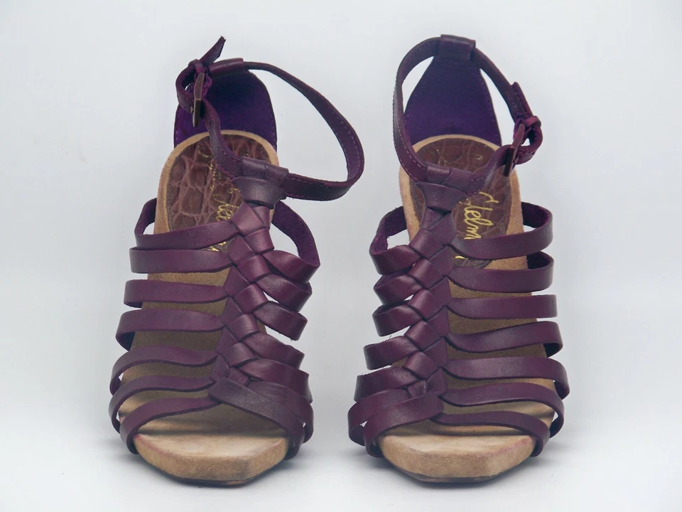 Sandalias de cuña Sam Edleman Saville de cuero con correa ajustable talla 7M de EE. UU. Foto 3 de 4