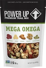 Power Up Mega Omega Trail Mix from Gourmet Nut, Resealable Bag, 14 oz, (1 Pack)