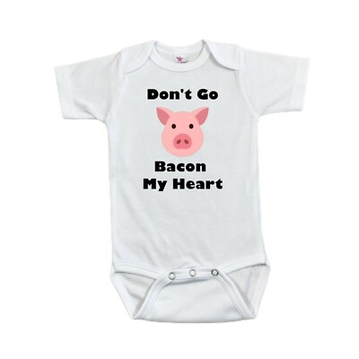 Don't Go Bacon My Heart Baby Bodysuit - Laughing Giraffe - Size 12-18 M - Pig