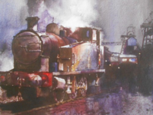 David Weston Steam Train print 'The Barclay At Merthyr Vale' FRAMED - Picture 2 of 2
