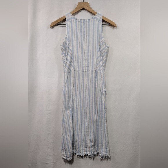 Pure Navy Button-Front A-Line Dress Women's XS White Blue Strips Retro Casual | eBay Pure Navy Button-Front A-Line Dress Women's XS White Blue Strips Retro Casual | eBay