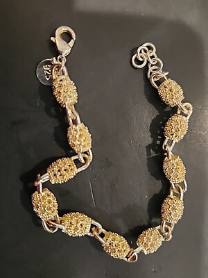 JEWELRY Sterling Silver Mesh Bead Bracelet 925 7.5'' Nwot.(585)