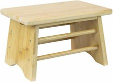 Durable Bamboo Step Stool for Kitchen Bathroom- Kids Toddlers Adults Friendly