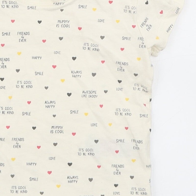 Primark Girls Ivory Polka Dot Cotton Blend T-Shirt Size 9-12 Months image 10