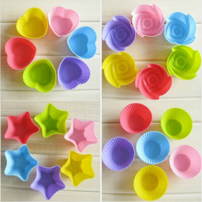 5 Stück Weiche Silikon Kuchen Muffin Schokolade Cupcake Backformen Backform Form