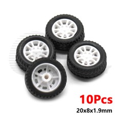 10pcs 20mm Wheels Rubber Tyre Plastic Hub Parts for RC Model Vehicle Toy Car DIY