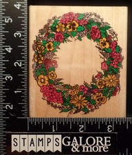 Inkadinkado Rubber Stamps 4064 GARDEN FLOWER WREATH VINES 2350