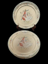 International Tableworks Marmalade Geese Pear8868 Salad Luncheon Plates Set of 4