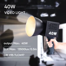 40W Led Video COB Light Bi-Color 2500K-6500K 3400mAh Handheld Photography Lights