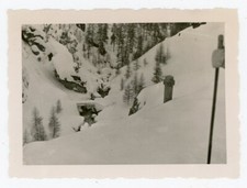 SNAPSHOT PHOTO ratée, paysage enneigé station bâton de ski