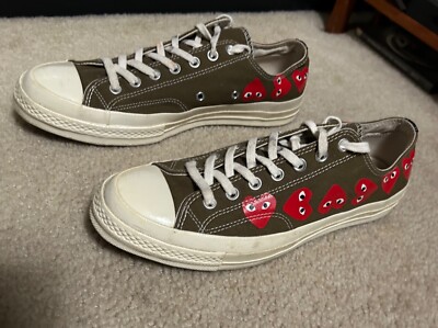 Size 10 - Converse COMME DES GARCONS Play x Chuck 70 Top Low Multi Heart MEN'S