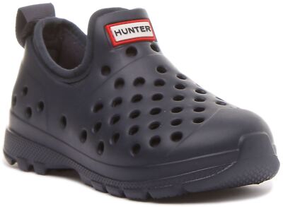 HUNTER Kinder Original Leicht Gummi Außen Unisex Schuhe IN Marine UK 5 - 11