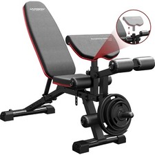HARISON Adjustable Weight Bench with Leg Extension for Home Plates Not Inclued