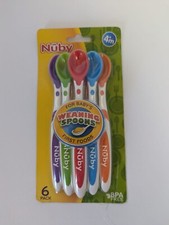 Nuby Weaning Spoons 6-Pack for Baby's First Foods - BPA Free, 4 Months 